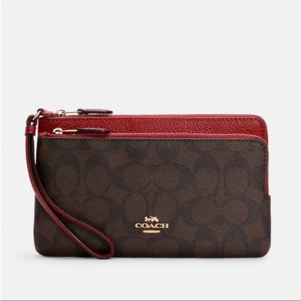 Coach Double Zip Wallet In
Signature Canvas and leather NWT